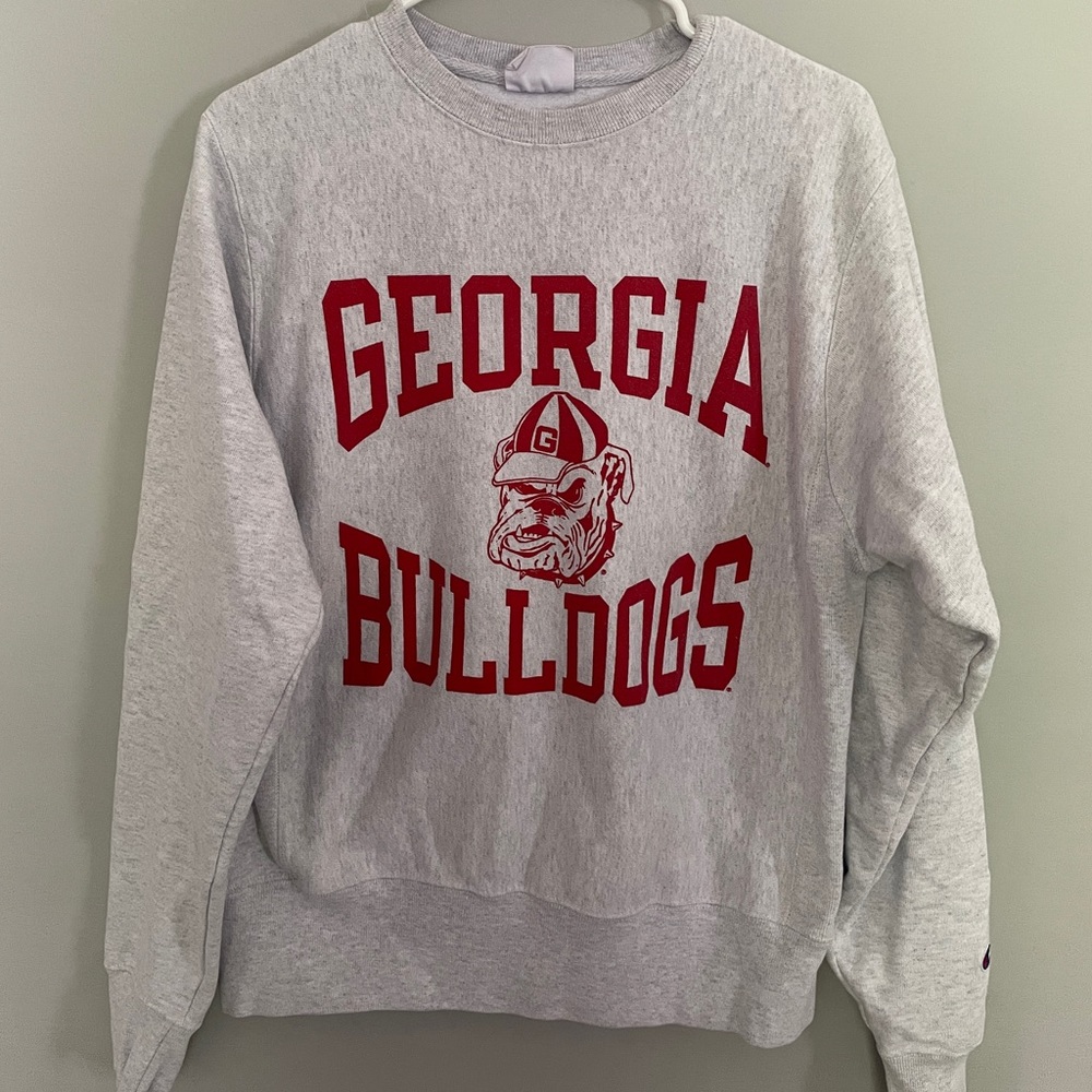 Grey Georgia Bulldogs Unisex Pull Over